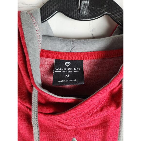 Women's Colosseum Red Gray OHIO STATE BUCKEYES Pullover Hoodie Sz M Stitched - Picture 3 of 4